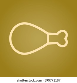 Chicken leg. Fast food vector icon. Color illustration.