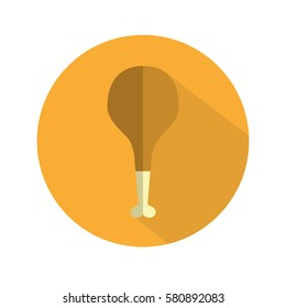 Chicken leg flat icon with shadow. Vector illustration design