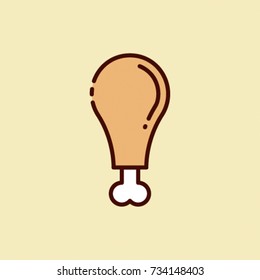 Chicken Leg - Flat Vector Design
