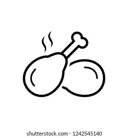 Chicken leg flat vector icon.