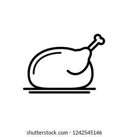 Chicken leg flat vector icon.
