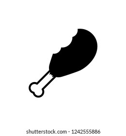 Chicken leg flat vector icon.