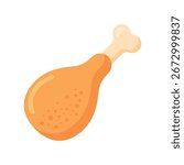 Chicken leg flat vector illustration isolated on a white background
