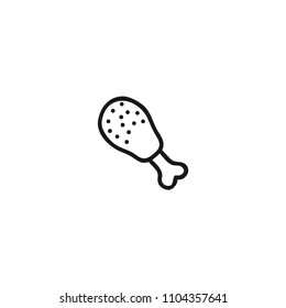 Chicken leg, food vector icon