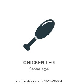 Chicken leg glyph icon vector on white background. Flat vector chicken leg icon symbol sign from modern stone age collection for mobile concept and web apps design.