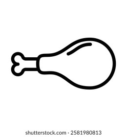 Chicken leg icon Black and white logo