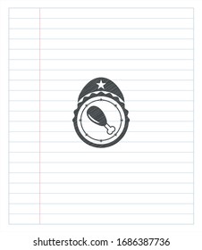 chicken leg icon drawn with pencil strokes. Vector Illustration. Detailed.