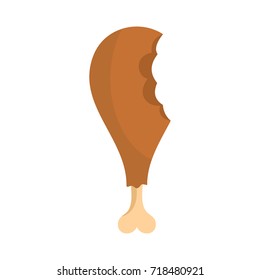 Chicken leg icon. Flat illustration of Chicken leg vector icon for web isolated on white background