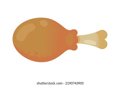 chicken leg icon flat isolated