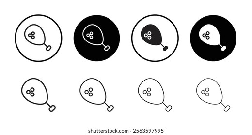 Chicken leg icon Flat line symbol