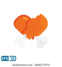 chicken leg icon in flat style isolated on white background. Editable color. EPS 10
