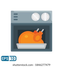 chicken leg icon in flat style isolated on white background. Editable color. EPS 10