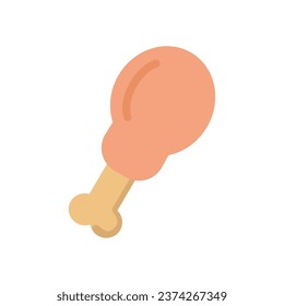 chicken leg icon flat style