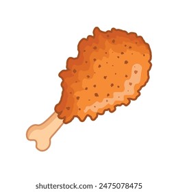 Chicken leg icon in flat style. Fast food menu vector illustration on isolated background. Drumstick sign business concept.