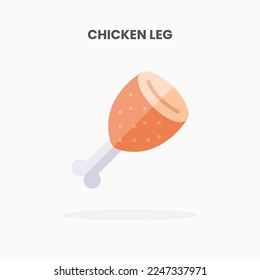 Chicken Leg icon flat. Vector illustration on white background. Can used for web, app, digital product, presentation, UI and many more.