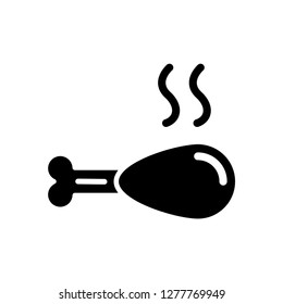 Chicken leg icon food vector
