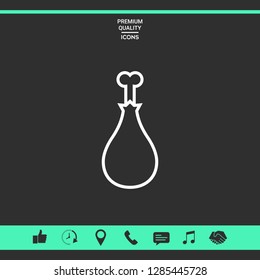 Chicken leg icon. Graphic elements for your design