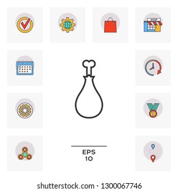 Chicken leg icon. Graphic elements for your design