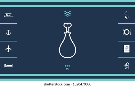 Chicken leg icon. Graphic elements for your design