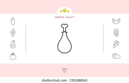 Chicken leg icon. Graphic elements for your design