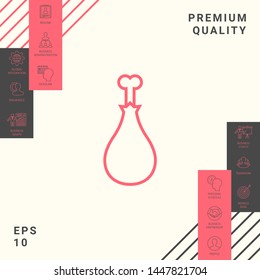 Chicken leg icon. Graphic elements for your design