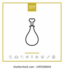 Chicken leg icon. Graphic elements for your design