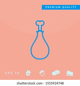 Chicken leg icon. Graphic elements for your design