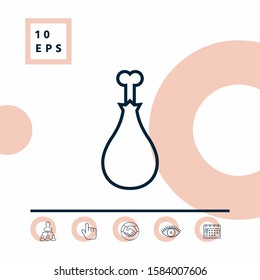 Chicken leg icon. Graphic elements for your design