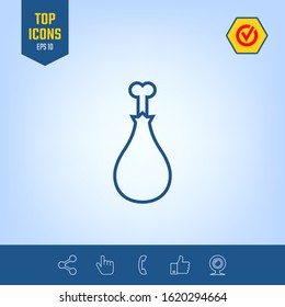 Chicken leg icon. Graphic elements for your design