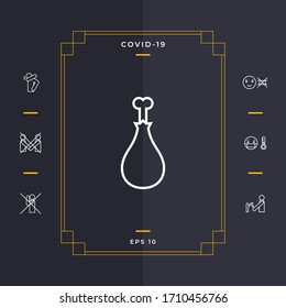 Icono de pierna de pollo. Elementos gráficos para el diseño