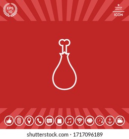 Icono de pierna de pollo. Elementos gráficos para el diseño