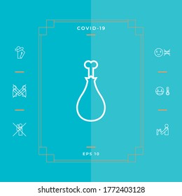 Hühnerschenkelsymbol. Grafische Elemente für Ihr Design