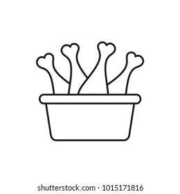 chicken leg icon illustration isolated vector sign symbol