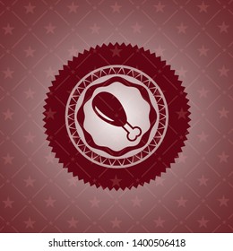 chicken leg icon inside badge with red background