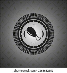 chicken leg icon inside black badge