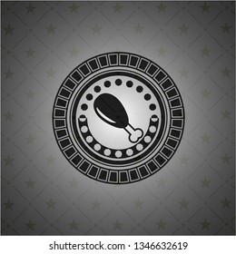 chicken leg icon inside black emblem