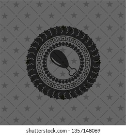 chicken leg icon inside black badge