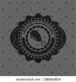chicken leg icon inside black emblem