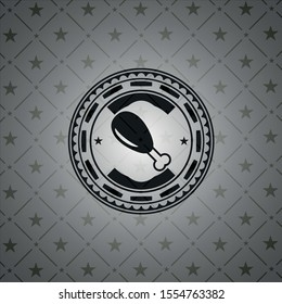 chicken leg icon inside black emblem
