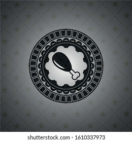 chicken leg icon inside black emblem