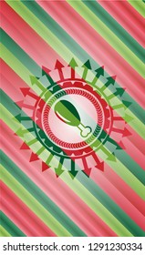 chicken leg icon inside christmas emblem background.