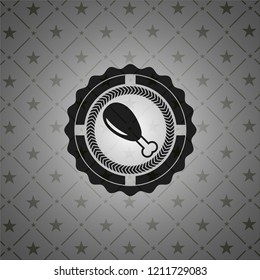 chicken leg icon inside dark badge or emblem
