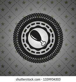 chicken leg icon inside dark emblem
