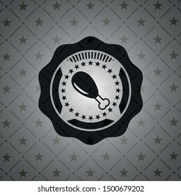 chicken leg icon inside dark emblem