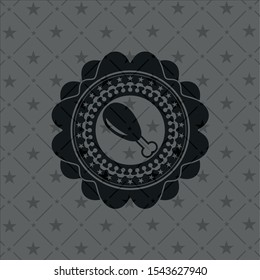chicken leg icon inside dark badge or emblem