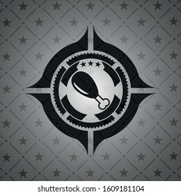 chicken leg icon inside dark emblem