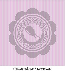 chicken leg icon inside pink icon or emblem