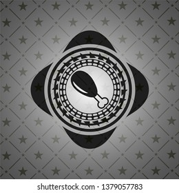chicken leg icon inside realistic black emblem
