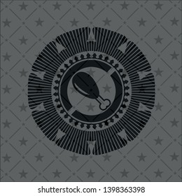 chicken leg icon inside realistic black emblem