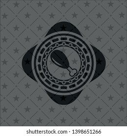 chicken leg icon inside realistic dark emblem